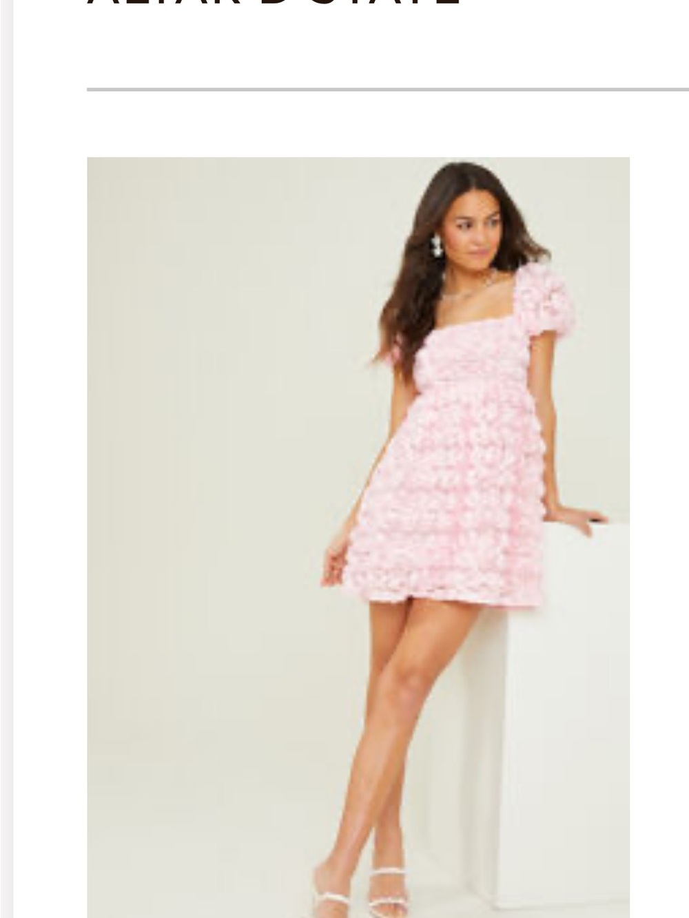 Altar'd State Pink Puff Sleeve Ruffle Mini Dress